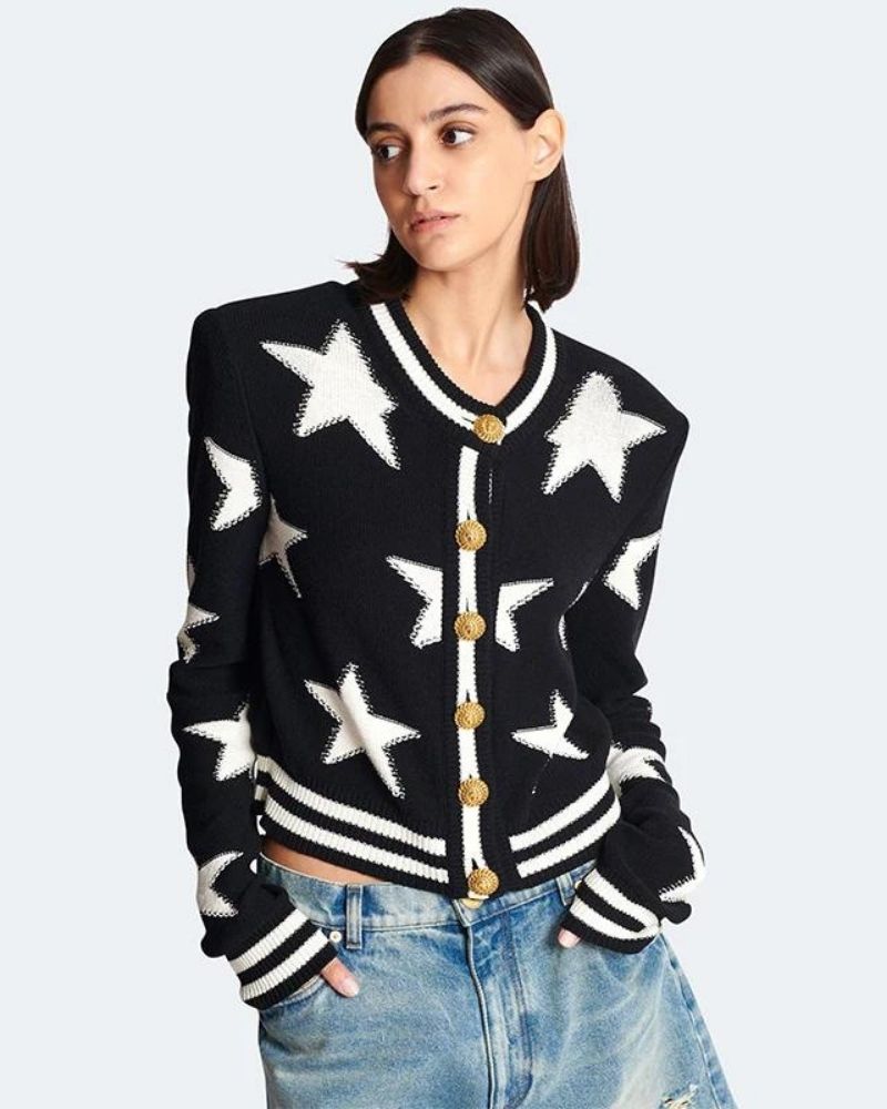 Drune | Strick Jacquard Cardigan