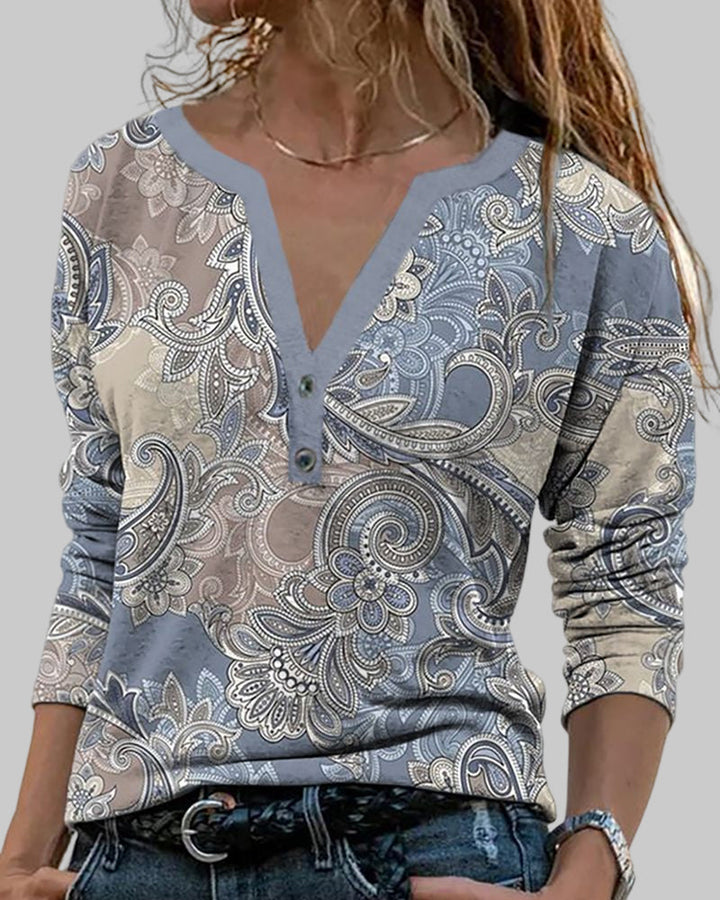 Drune | V-Ausschnitt und Paisley Muster