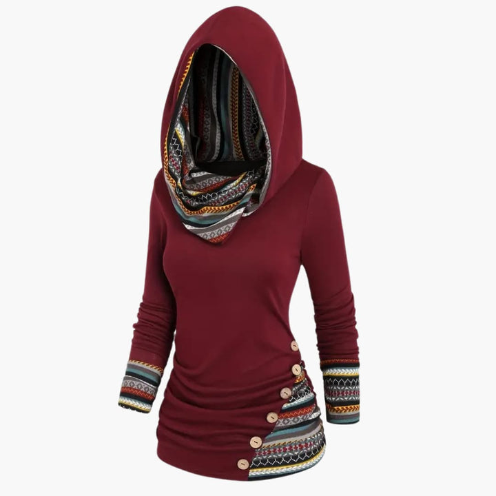 Drune | Stylischer Kapuzenpullover mit ethnischem Druck für Damen