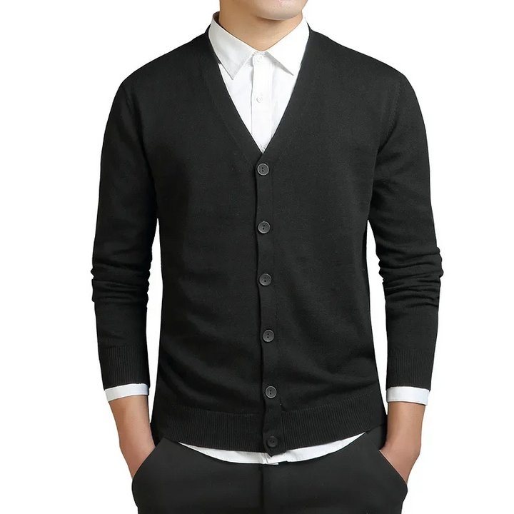 Drune | Herren Strickjacke Mit Knöpfen, V-ausschnitt, Leichtes Material, Slim Fit Design