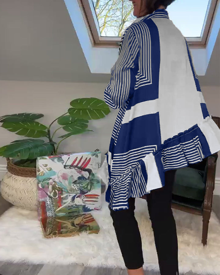 Drune | Bedrucktes Hemd mit Unregelmäßigem Patchwork und Knöpfen