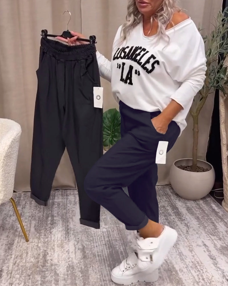 Drune | Lässige Einfarbige Hose mit Taschen