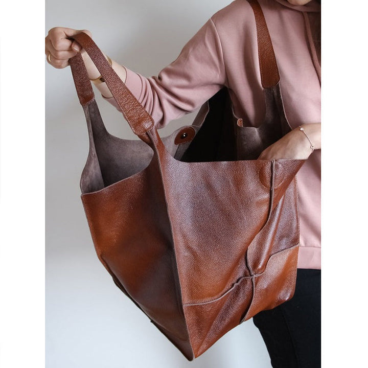 Drune | Überdimensionale Leder Schultertasche für Damen
