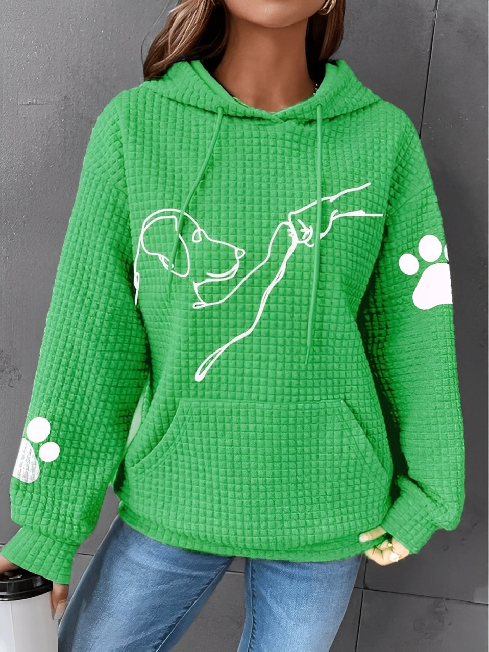 Drune | Bedruckter, Warmer Kapuzensweatshirt für Frauen