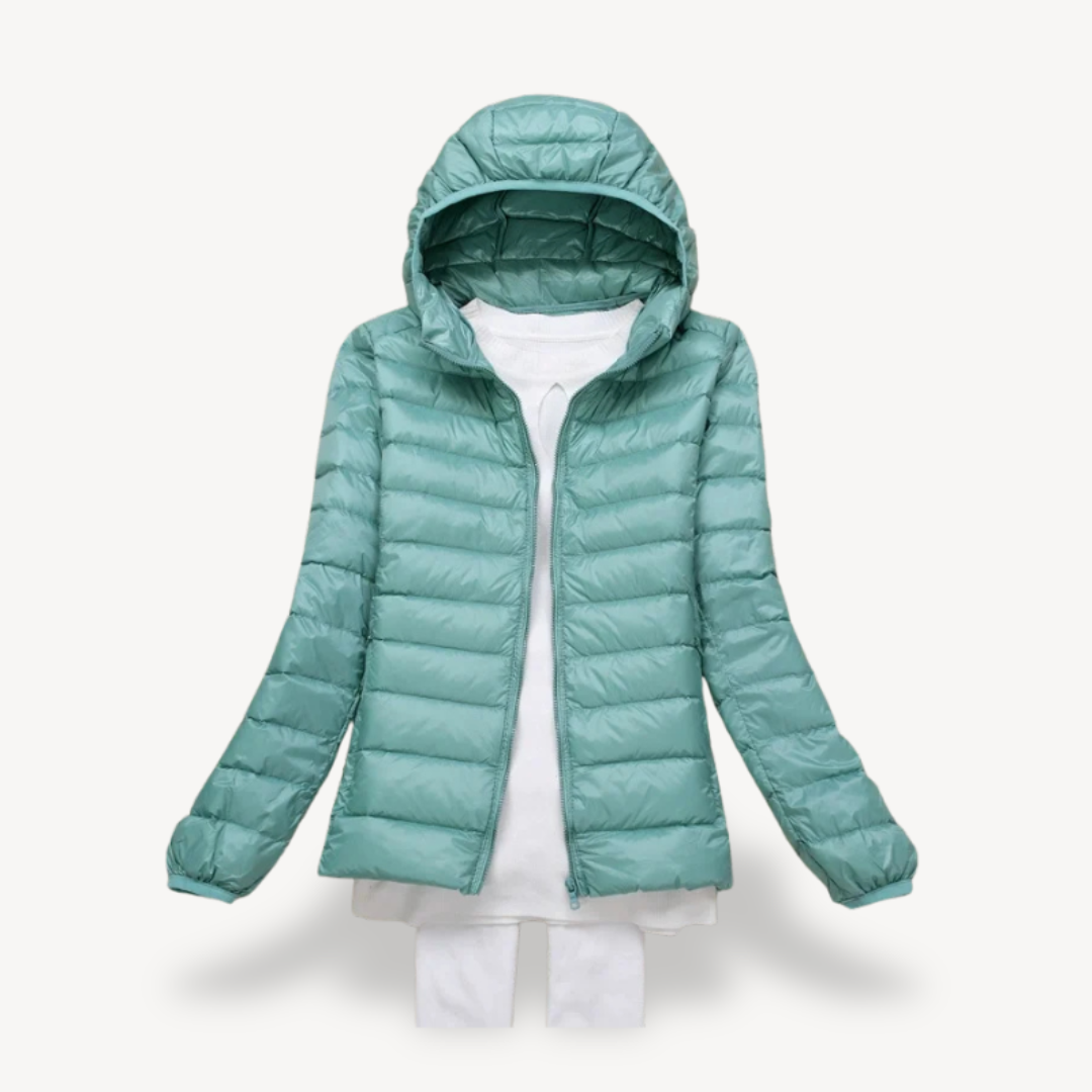 Drune | Ultraleichte Kapuzen-Pufferjacke Damen