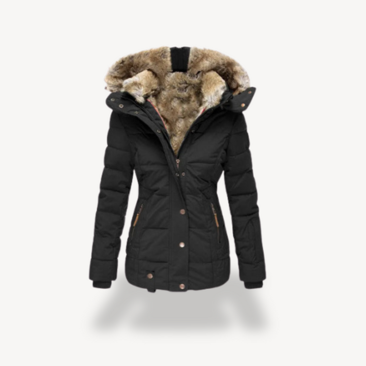 Drune | Damen Pufferjacke mit Kunstpelzkapuze