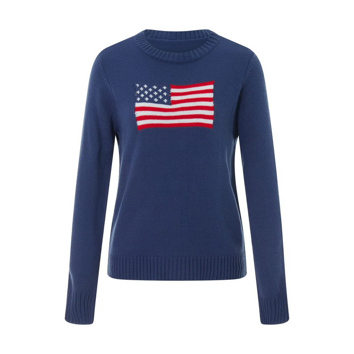 Drune | Strickpullover Amerikanische Flagge