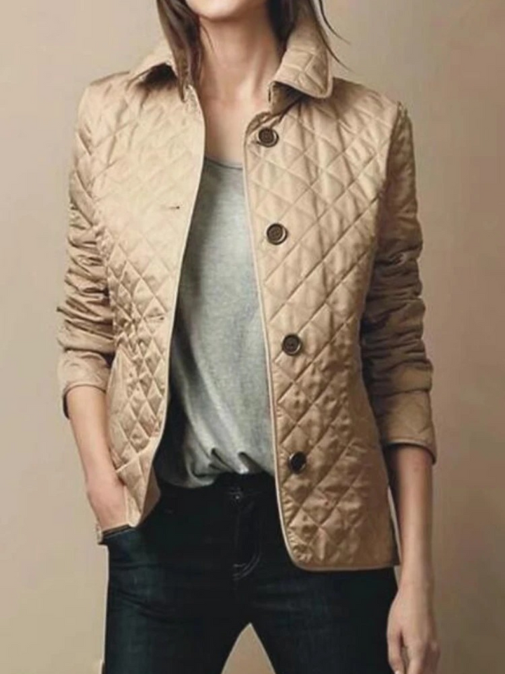 Drune | Kurze Gesteppte Damenjacke Mit Knöpfen Und Kragen, Elegant