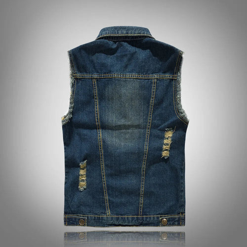 Drune | Zerrissene Denim-Weste