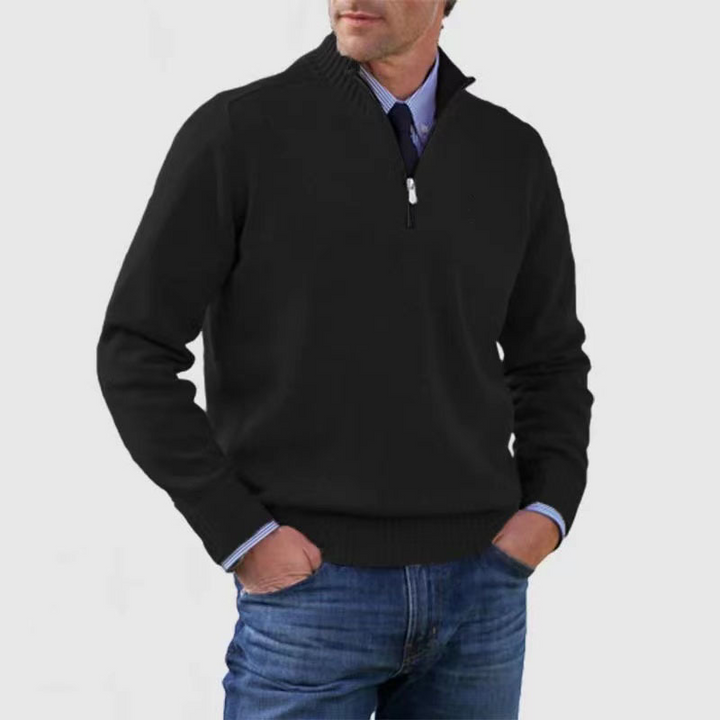 Drune | Eleganter Pullover für Herren mit halbem Reißverschluss