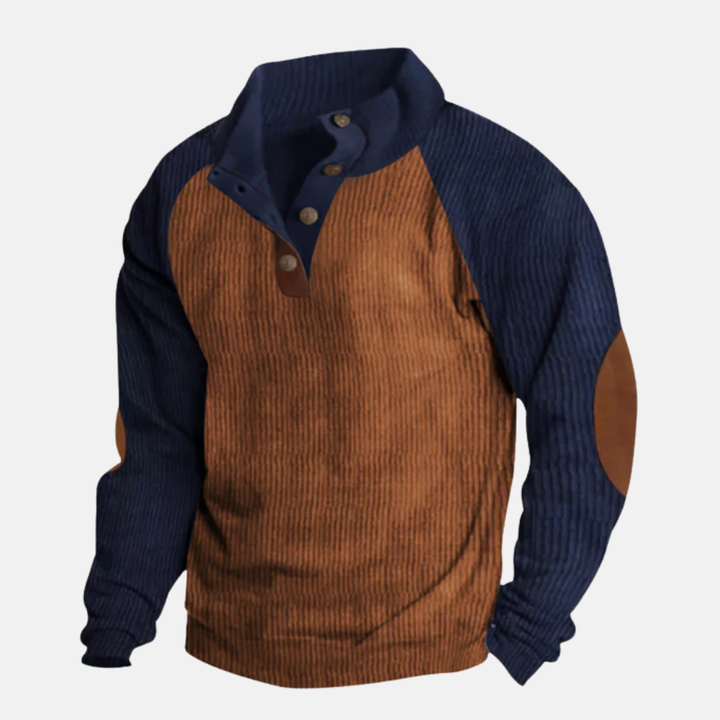 Drune | Baumwolle Stehkragen Pullover Raglan Ärmel Ripp Pullover