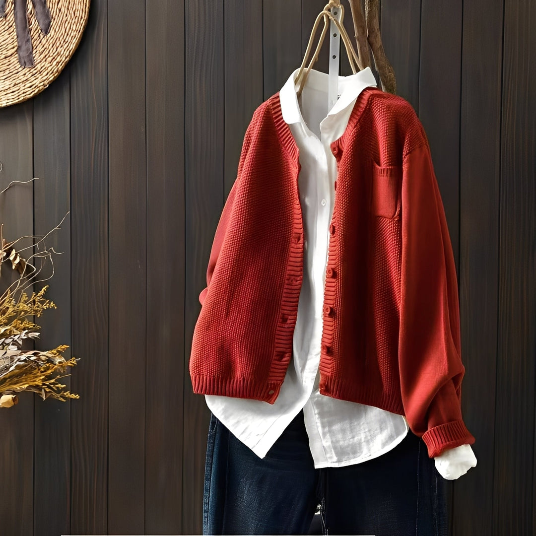 Drune | Klassische, locker sitzende Strickjacke für Frauen