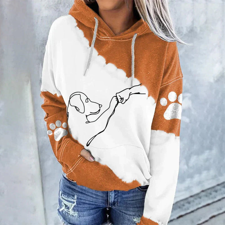 Drune | Trendiger lockerer Hoodie mit Hundeaufdruck