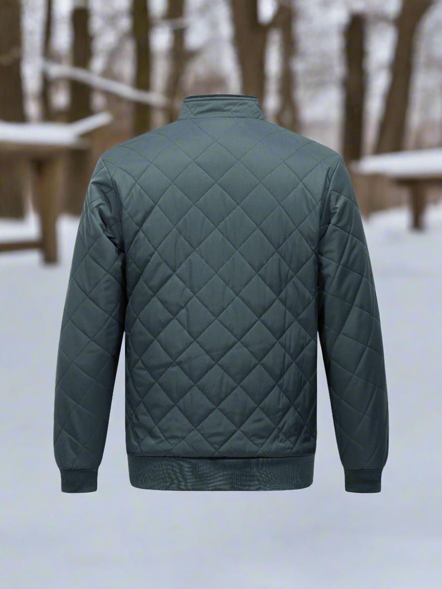 Drune | Bomberjacke Gestepptes Design Weiche Fütterung Reißverschluss Ribbed Saum