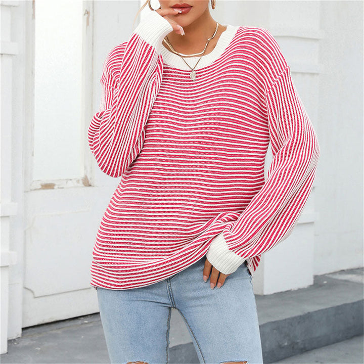 Drune | Gestreifter Strickpullover für Einen Modernen Look