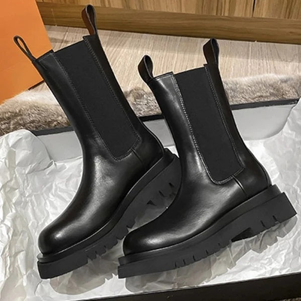 Drune | Stiefel Leder Mid Calf Haltbare Sohle Bequeme Passform