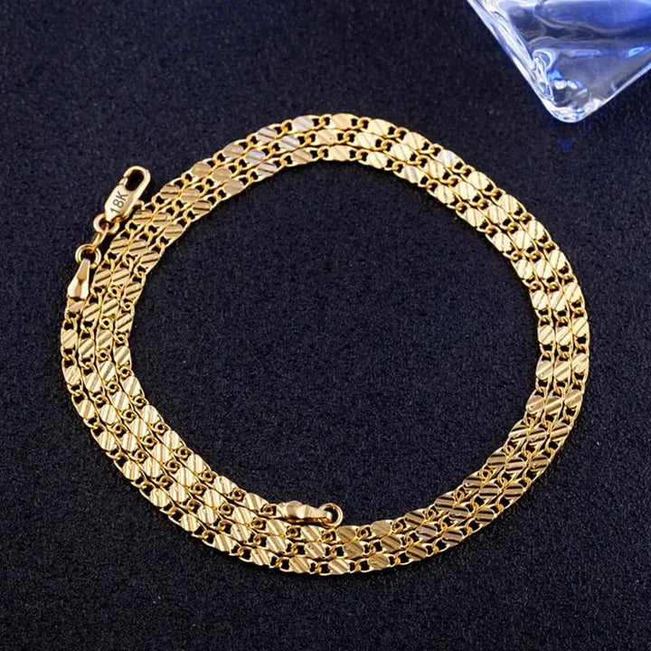 Drune | 18k Goldene Kette 2mm 925 Sterling Silberkette