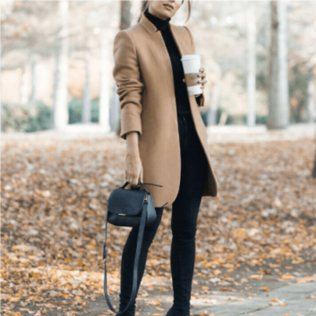 Drune | Longline Mantel - Offene Vorderseite - Taillierte Silhouette