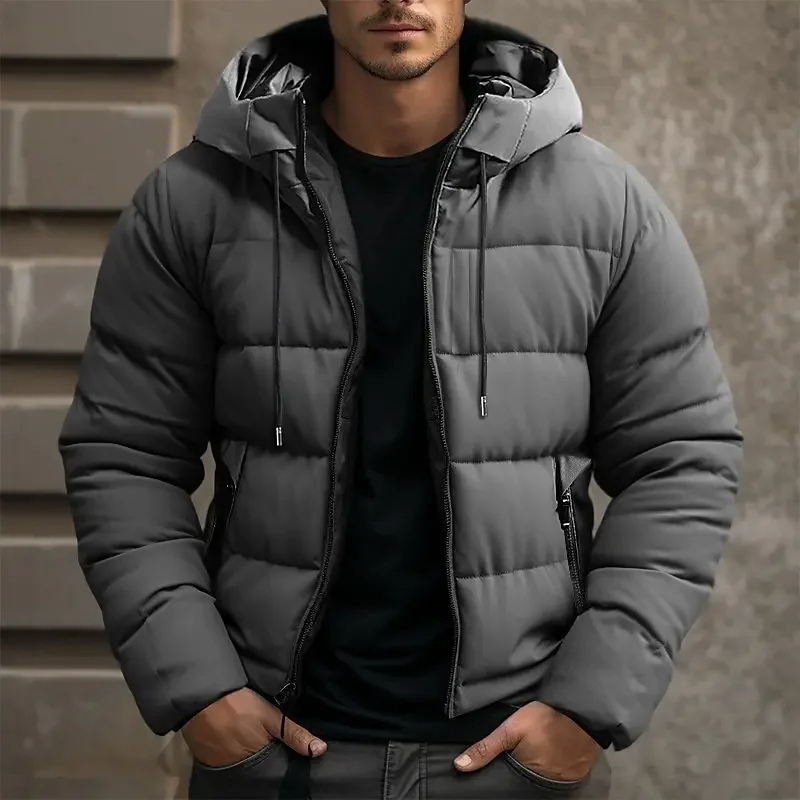 Drune | Puffer Jacke mit Kapuze und Reißverschlusstaschen - Winterjacke
