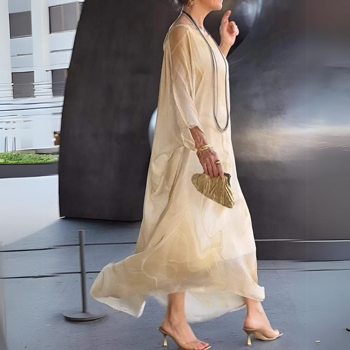 Drune | Elegantes Seiden Chiffon Kleid