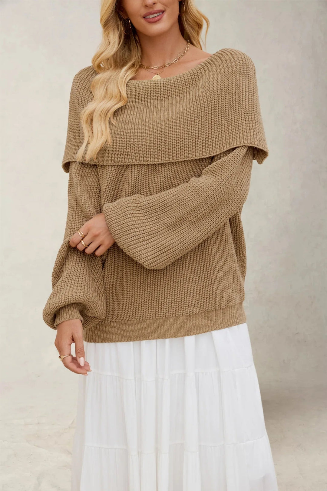 Drune | Off-Shoulder Strickpullover