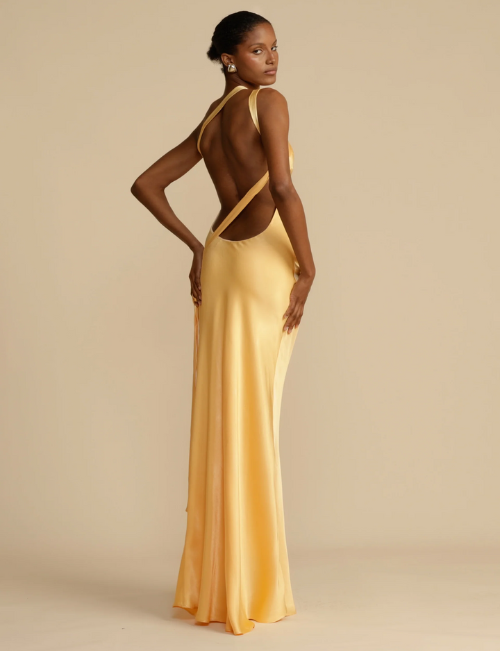 Drune | Satin Kleid - Luxus Glanz - Perfekt für Sommerveranstaltungen