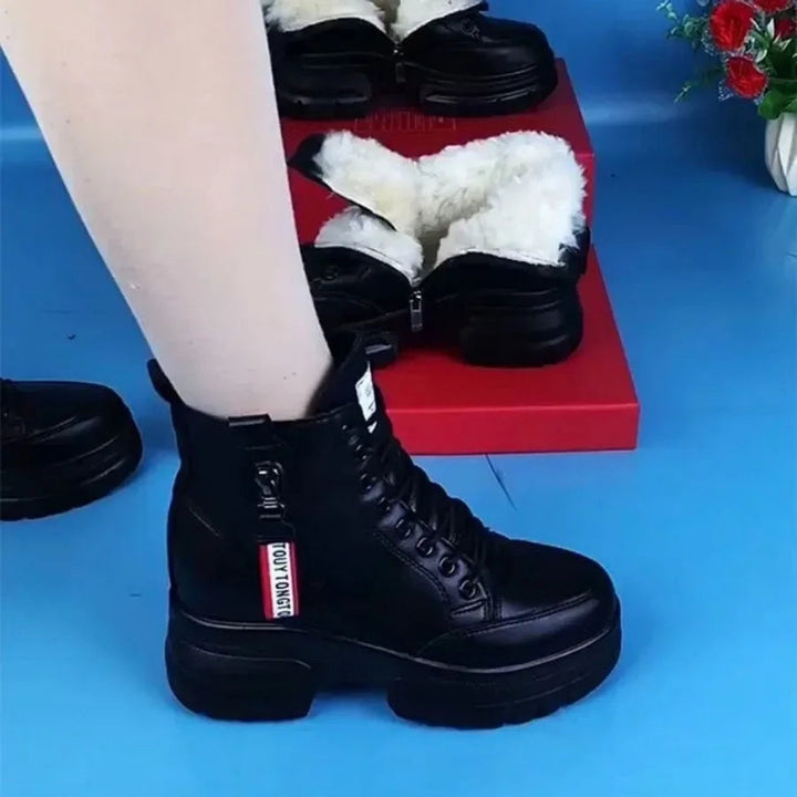 Drune | Damen High Top Leder Martin Stiefel ( mit Futter Aus Fell )