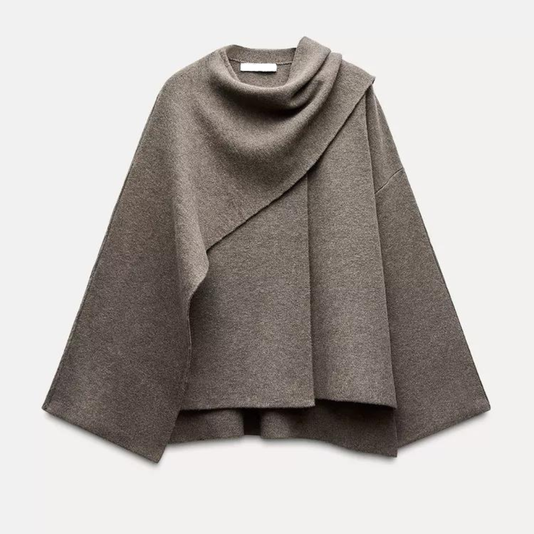 Drune | Oversized Mantel - Cape-Modell - Locker Schnitt - Texturiertes Gewebe - Eleganter Stil