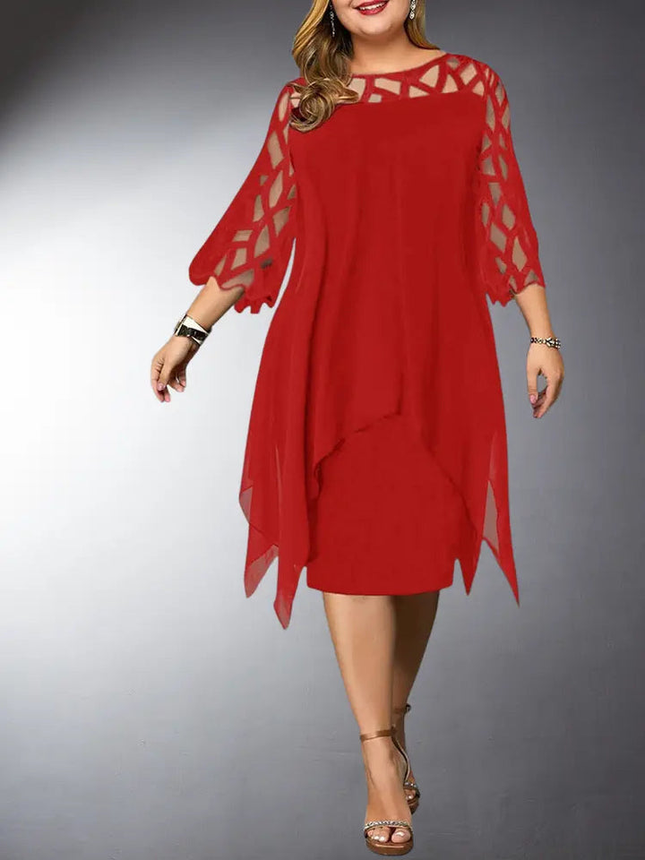 Drune | Elegantes Plus Size Spitzen-Midi-Kleid