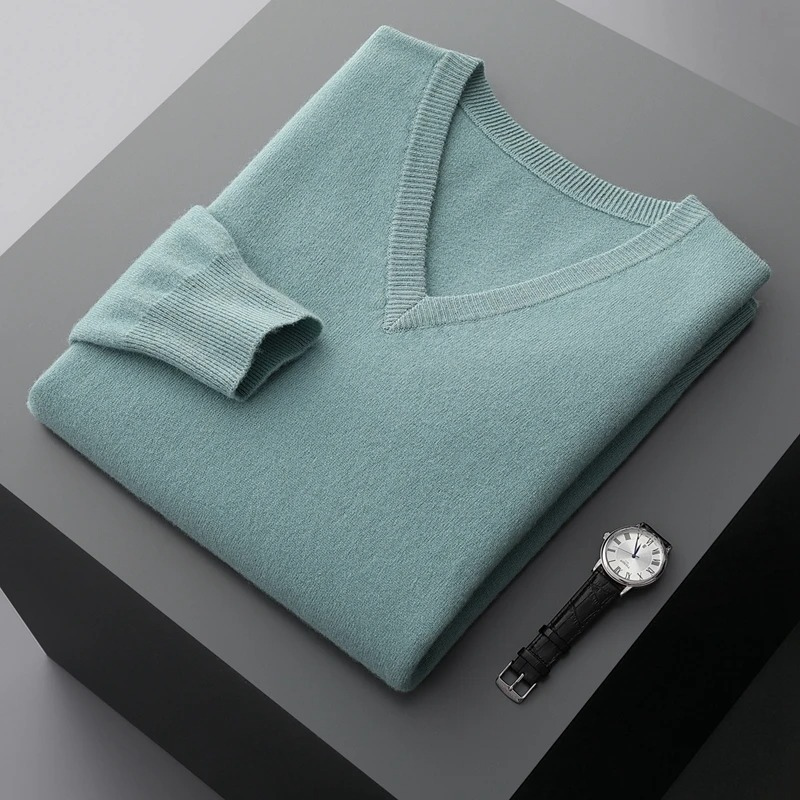 Drune Herren Pullover V-Ausschnitt langarm Strick