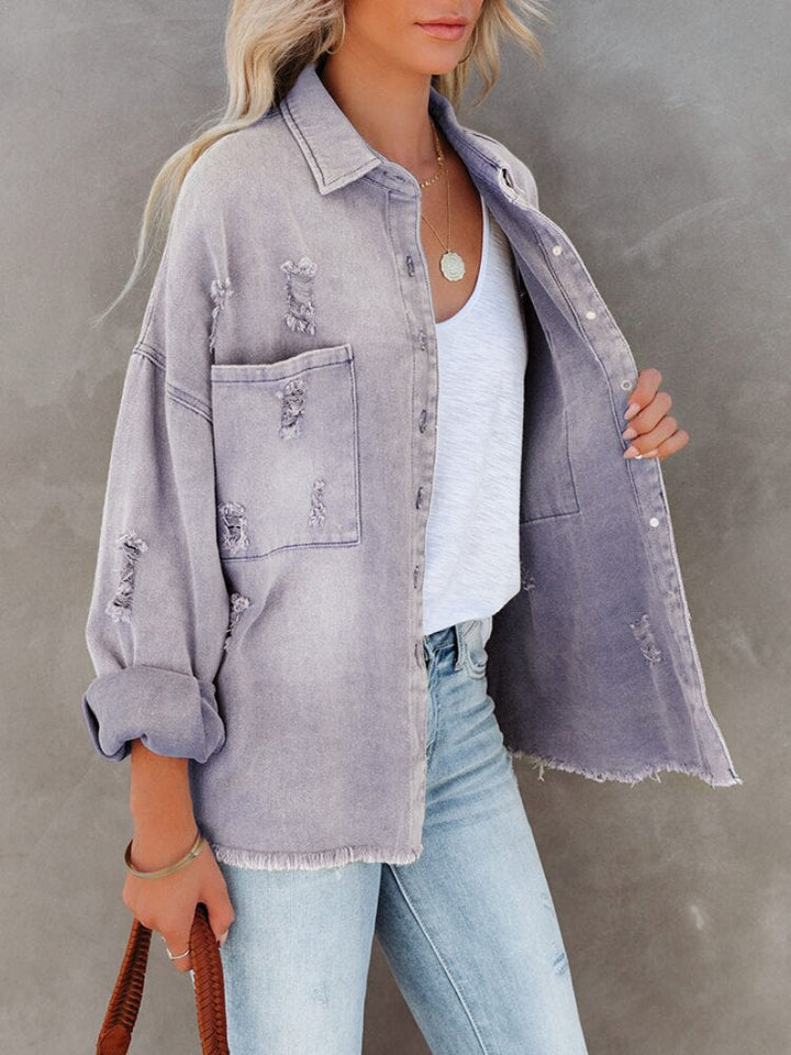 Drune Denim Overshirt | Trendiges Shirt in Übergröße für Frauen