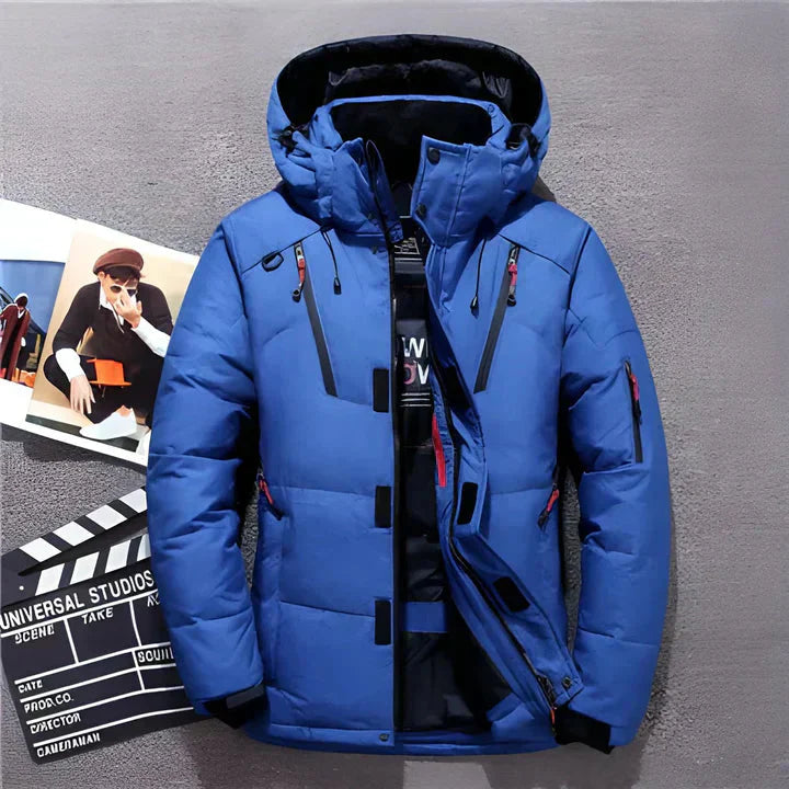 Drune | Slim Puffer Jacket with Hood for Men Winter