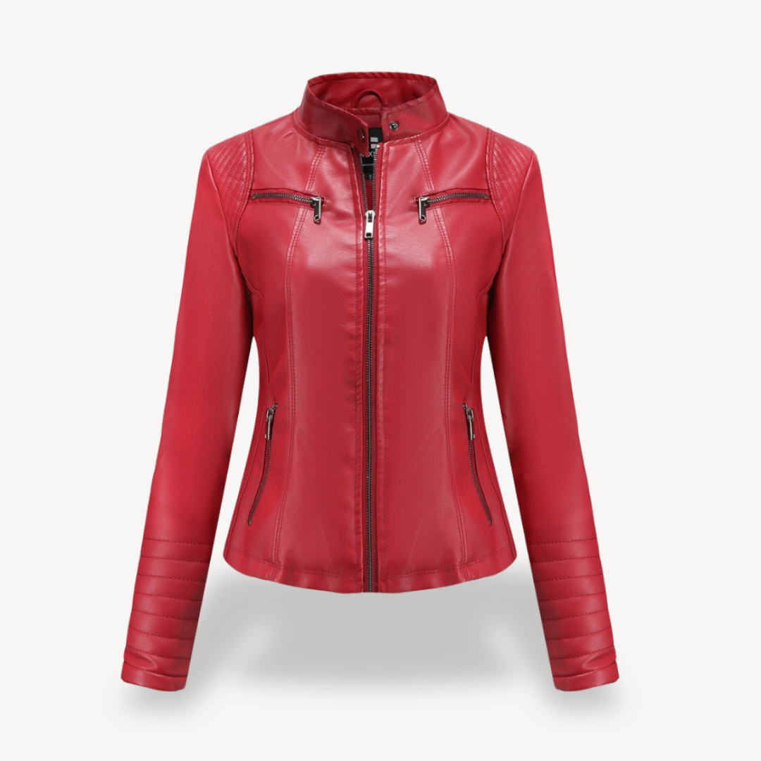 Drune | Klassische Biker Kunstlederjacke Damen