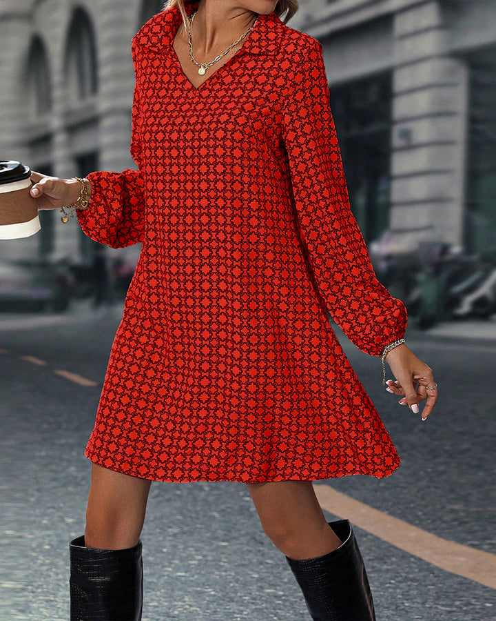 Drune | Bedrucktes Kleid mit Revers