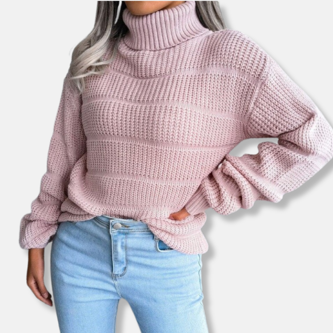 Drune | Rollkragenpullover - Weiches Strickmaterial - Gerippte Optik - Lockere Passform - Langärmlig