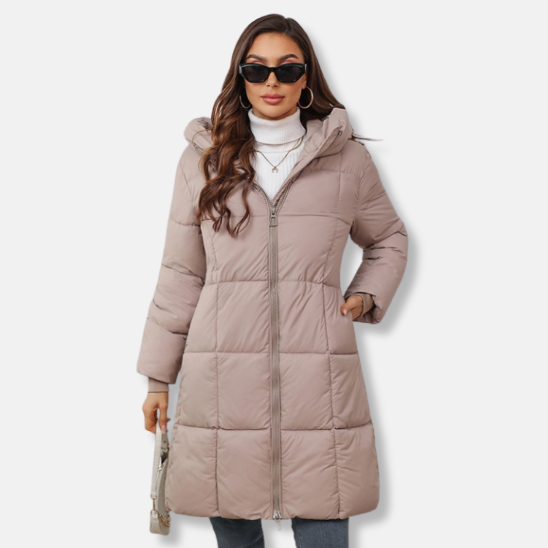 Drune | Damen Padded Coat – Slim Fit – Mittellang – Gequiltete Kapuzen-Isolierte Oberbekleidung