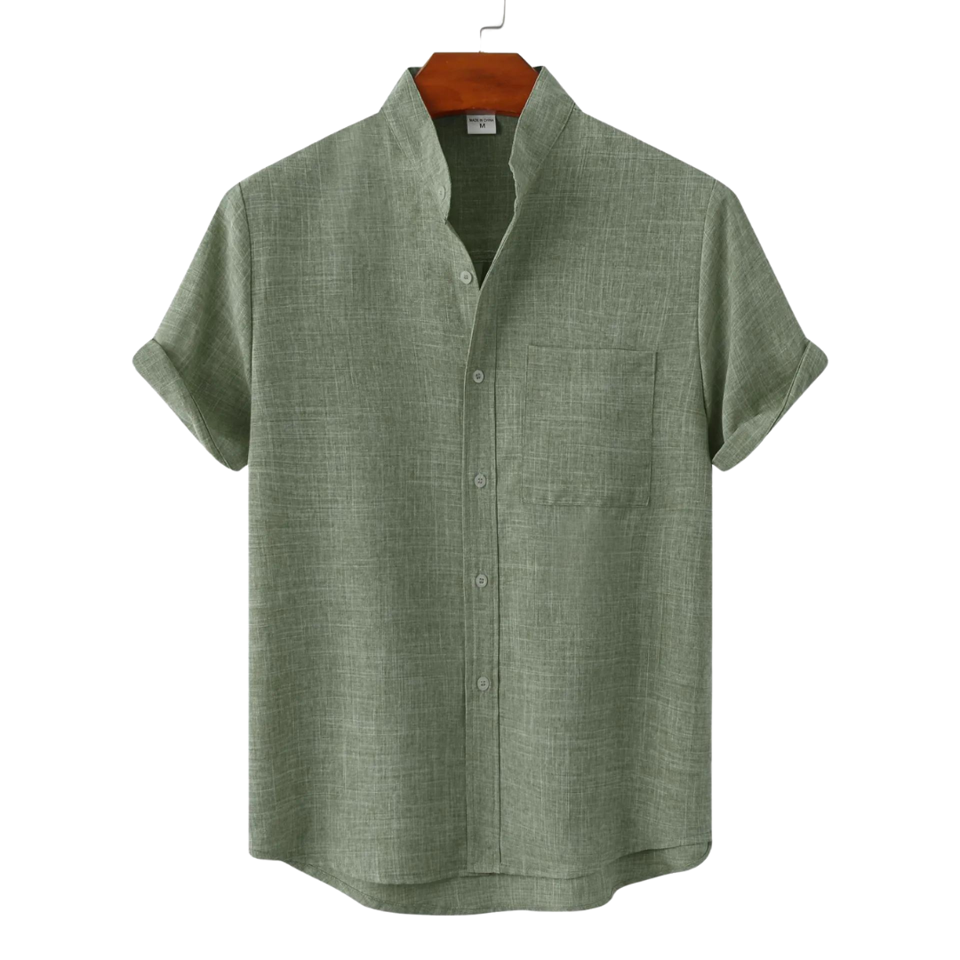Drune Leinen T-Shirt - Boho - Einfarbig Schmale Passform