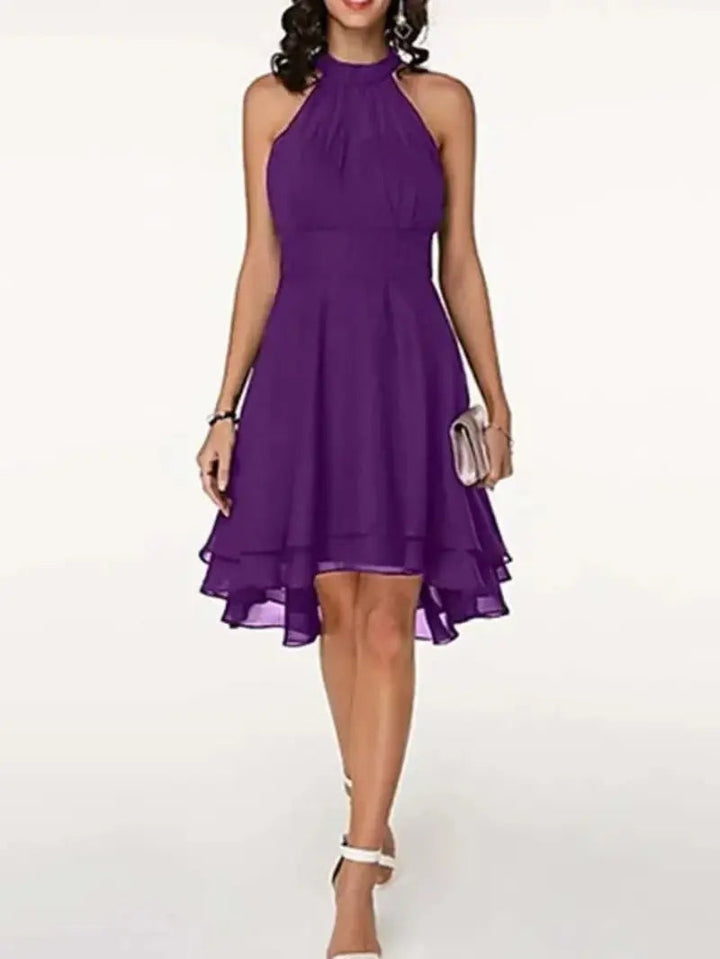 Drune | Elegante Ärmelloses Chiffon Kleid