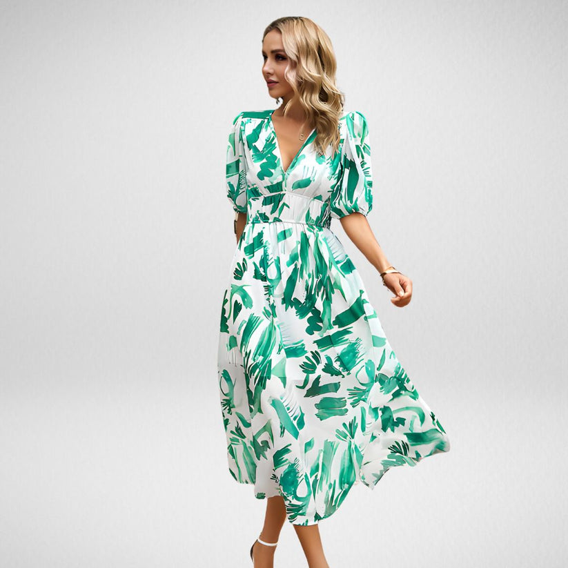 Drune | Midi Kleid Mit Dreiviertelärmeln