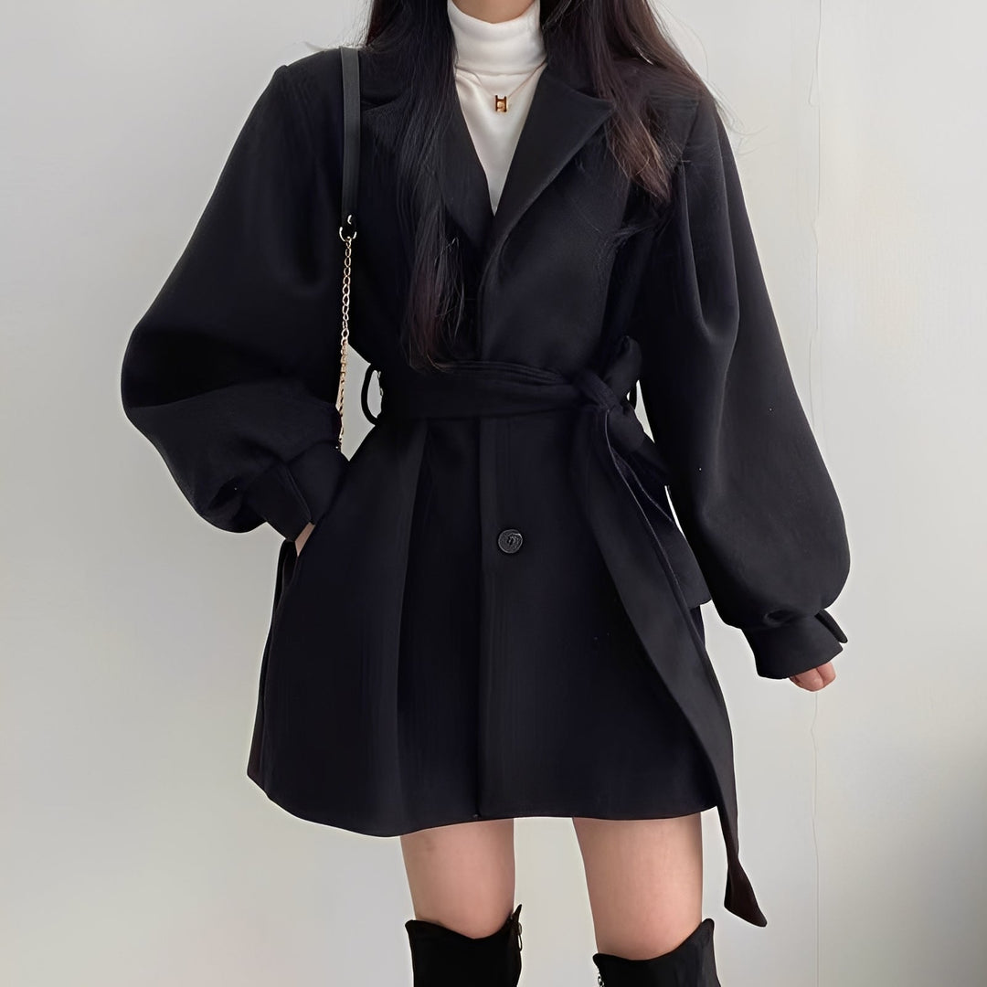 Drune | Eleganter Mittel-Längen Wollmantel für Frauen