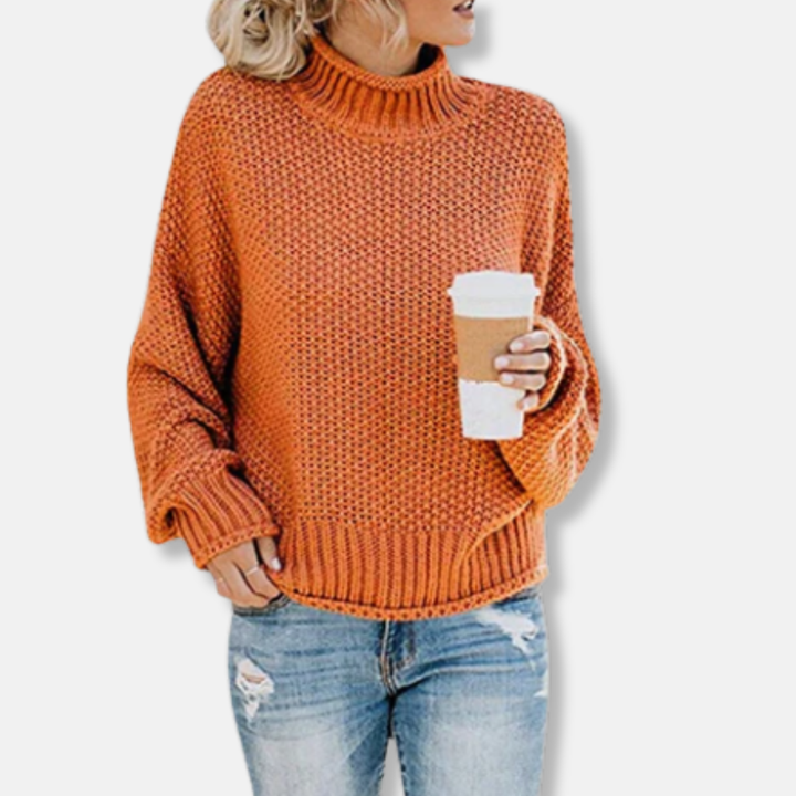 Drune | Pullover - Oversized Wollmischung - Grobstrick - Raglanärmel - Hoher Kragen