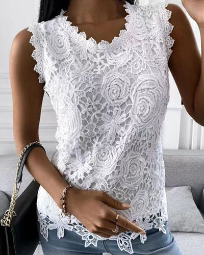 Drune | Elegante Bluse In Einer Einfarbigen Farbe mit Spitze