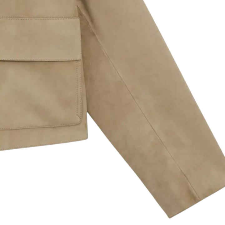 Drune | Beige Lederjacke