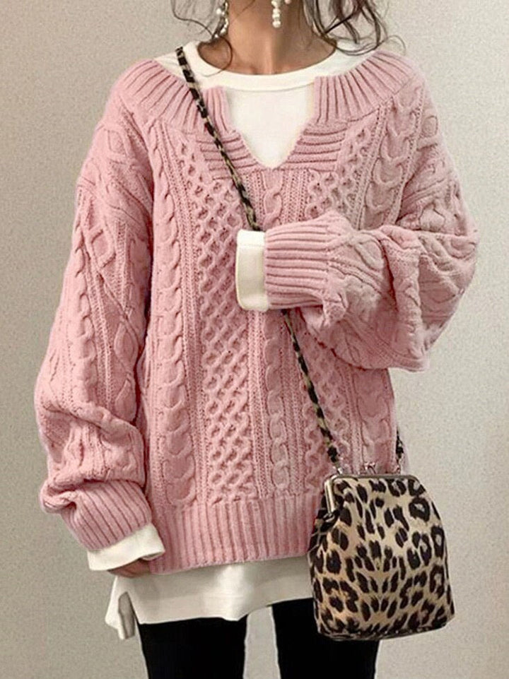 Drune Luxe Sweater | Bequemer warmer Oversized-Zopfpullover aus weichem Material
