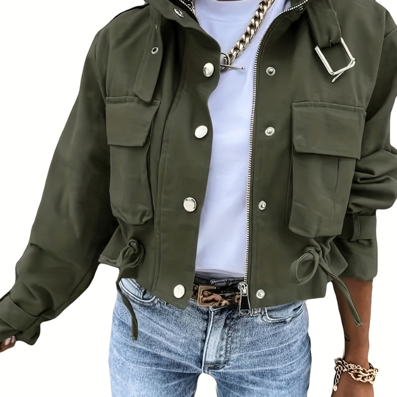 Drune | Fieldjacke Grün - Übergangsjacke Mit Hohem Kragen