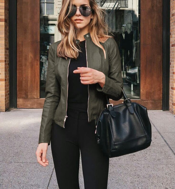 Drune Lederjacke | Elegante Jacke in Lederoptik für Damen