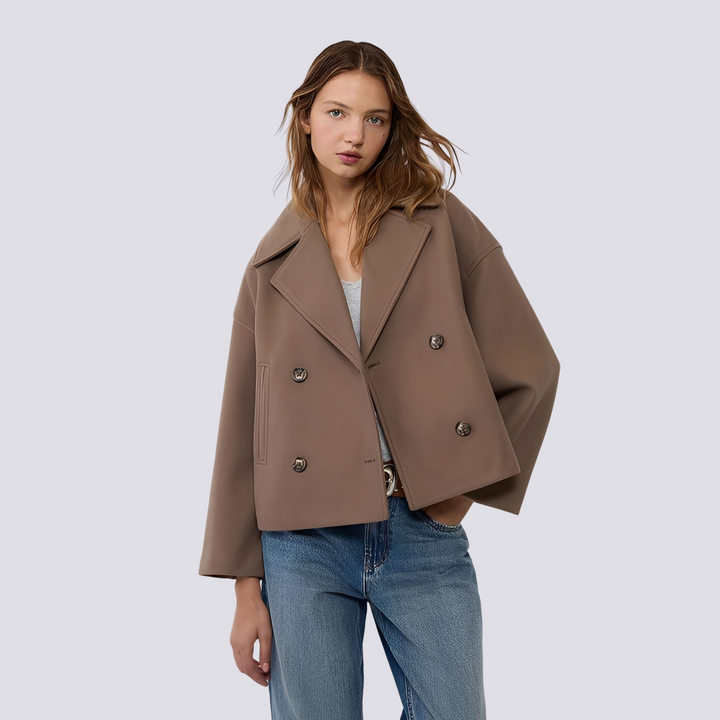 Drune | Schicke kurze Wolljacke mit Reverskragen für Damen