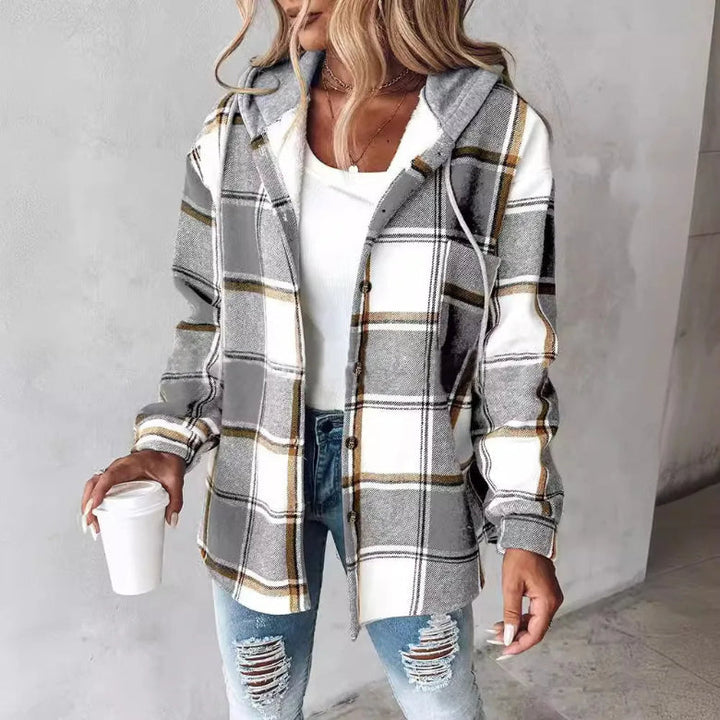Drune | Kariertes Kapuzen-Sommerjacke für Damen