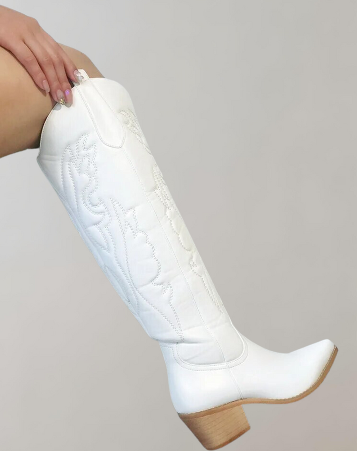 Drune | Bestickte Kniehohe Westernstiefel