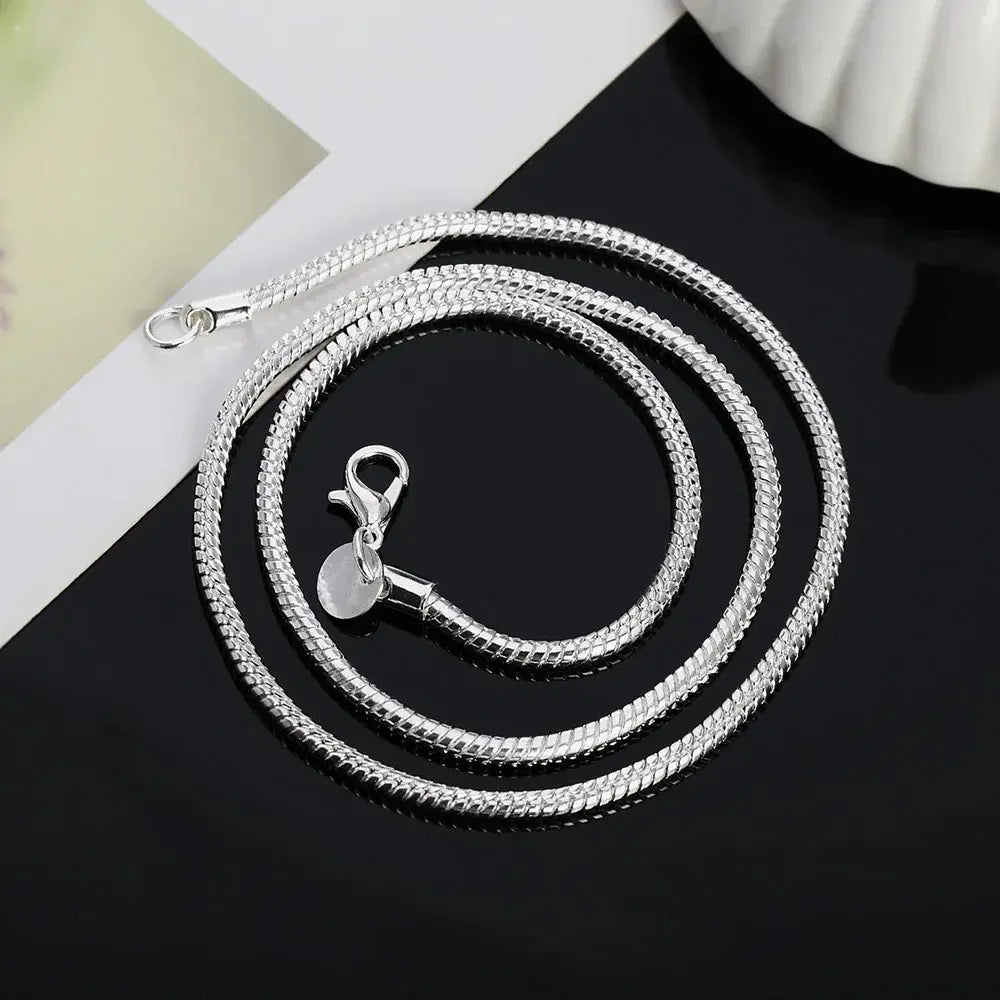 Drune | 925 3Mm Sterling Silber Schlangen Kette
